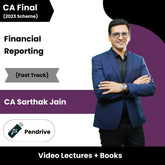 CA Final Financial Reporting (Fast Track) Video Lectures by CA Sarthak Jain (Pen drive)